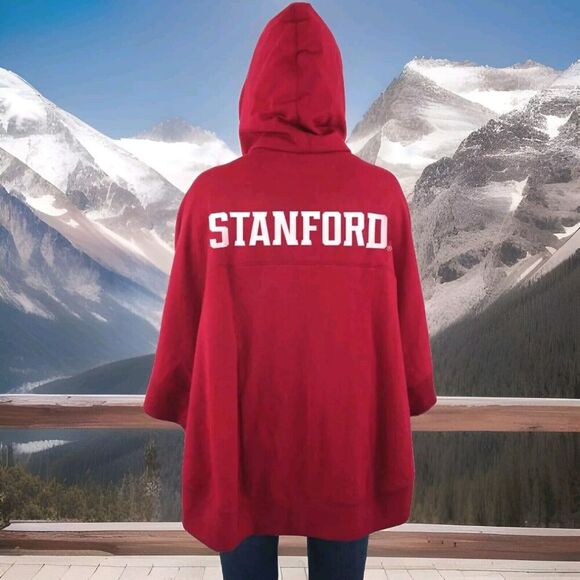 NWT! E5 Stanford Cardinal University Cotton Poncho/Hoodie Pockets Size L/XL - Picture 2 of 14